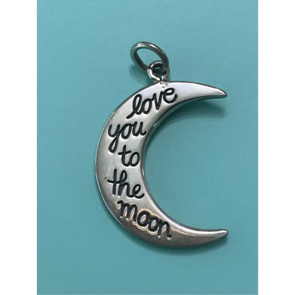 .925 Moon #love you to the moon Sterling Silver Jewelry Charm #love #valentine